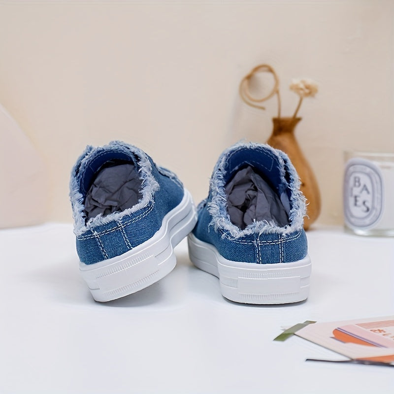 Solid Canvas Slippers, Platform All-match Lace Up Shoes